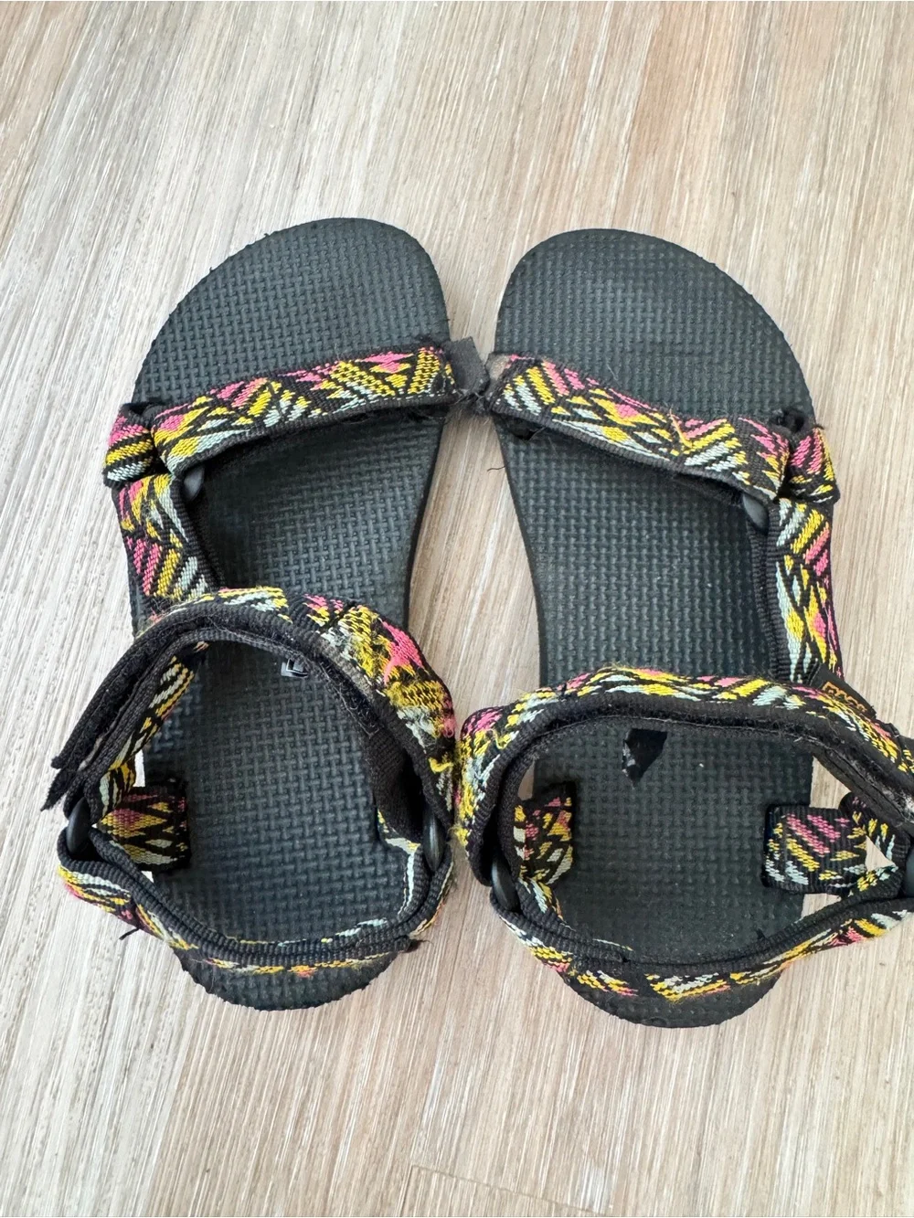 Teva Original Universal Kids Sandals Size 13 Colorful Geometric Strappy Shoes